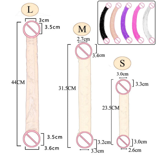 S/M/L Size Double Realistic Dildo for Women Lesbian Strapon Dildo G-Spot Vagina Anal Masturbator Sex Toys for Women Man Dildo