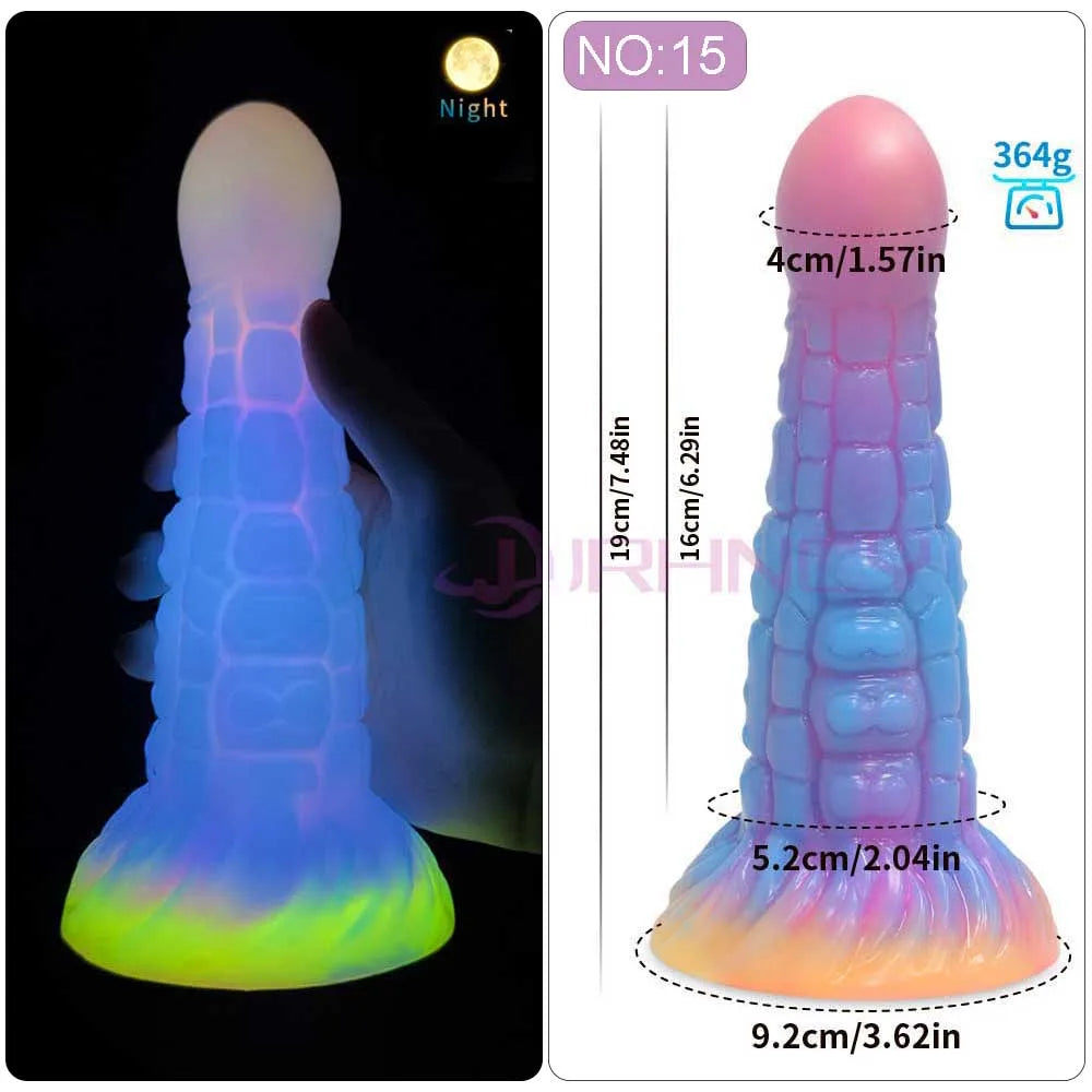 2024 Luminous Anal Plug Animals Dildos For Women Men Butt Plug With Suction Cup Silicone Anal Plug Beautiful Anal Sex Toys