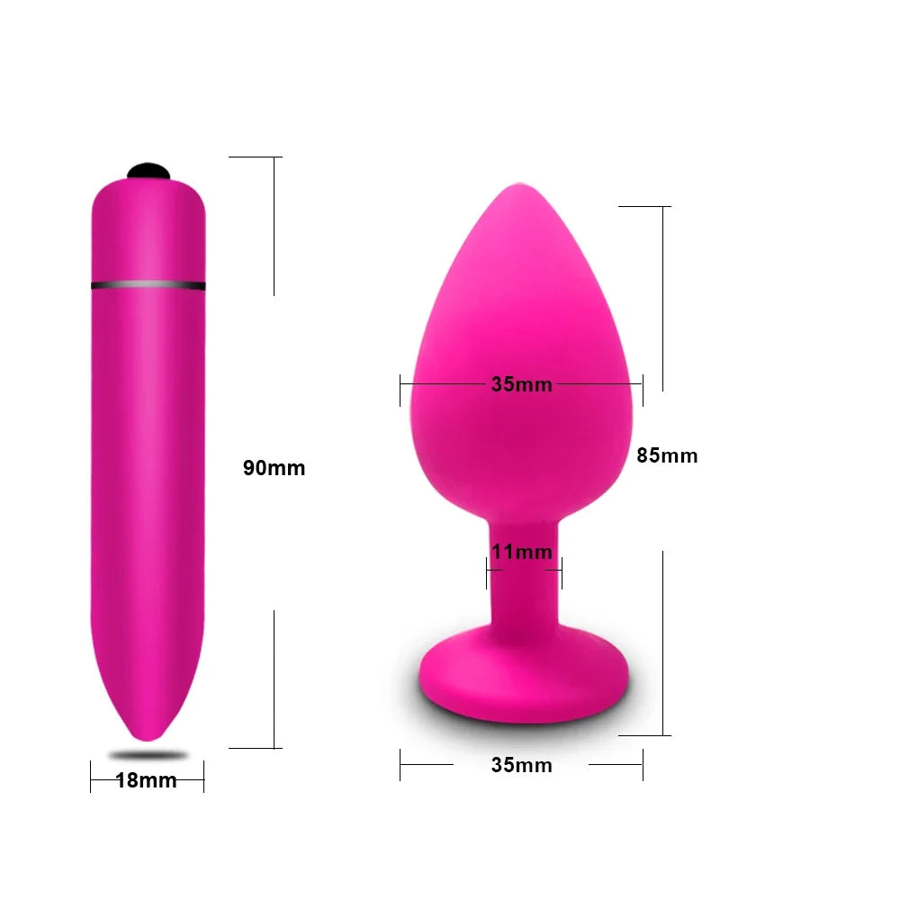 S/M/L Anal Plug Butt Vibrator Women/Men Soft Silicone Round Shaped Erotic Bullet Anal plug Bullet Gay Sex Toys for Adults