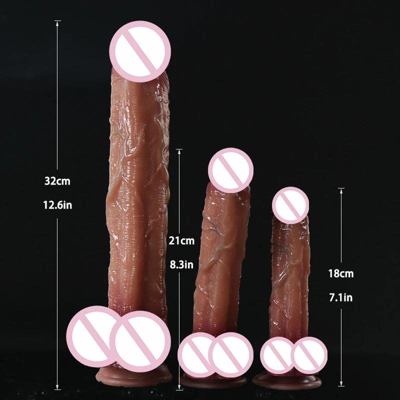 12/8/7 Inch Silicone Penis Huge Realistic Dildo Dong with Suction Cup for Women Masturbation Lesbain Anal Sex Toys for Adults 18