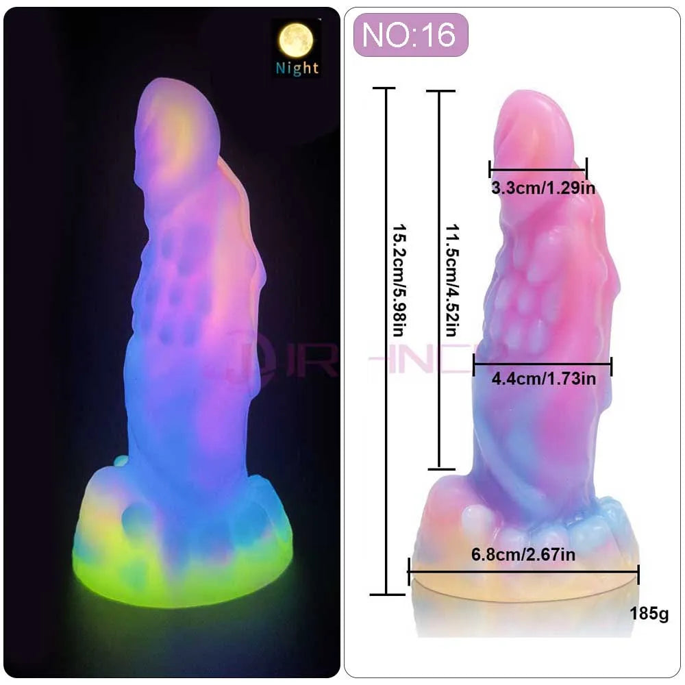 2024 Luminous Anal Plug Animals Dildos For Women Men Butt Plug With Suction Cup Silicone Anal Plug Beautiful Anal Sex Toys