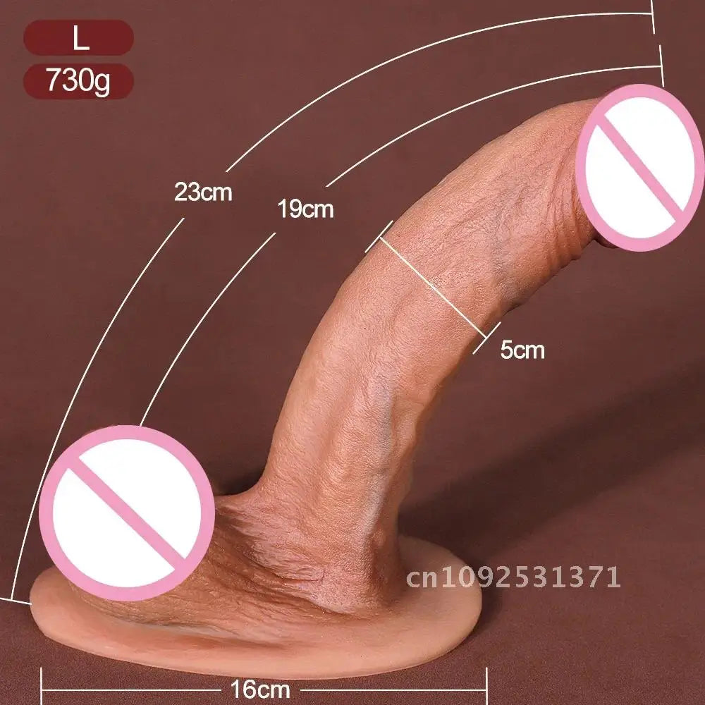 Realistic Veins Soft Big Dildo Double Silicone Huge Flesh Penis Woman Man Anal Sex Toy Suction Cup Dick Masturbators Cock