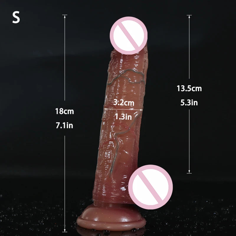 Realistic Fake Long Dick Penis Soft Double Layer Silicone Big Dildos Butt Plug Adult Sex Toys For Woman Men Vagina Anal Massage