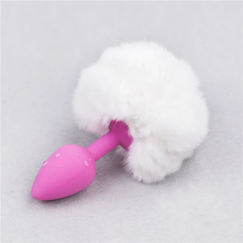 Anal Plug Rabbit Tail Bdsm Role Play Stainless Steel Prostate Massager Smooth Touch Metal Bunny Tail Sex Toys for Women Men Gay