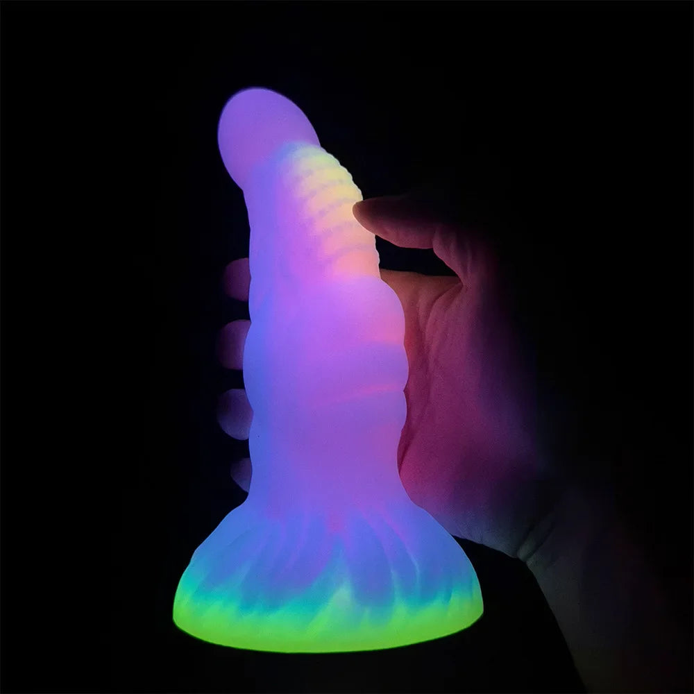 2024 Luminous Anal Plug Animals Dildos For Women Men Butt Plug With Suction Cup Silicone Anal Plug Beautiful Anal Sex Toys