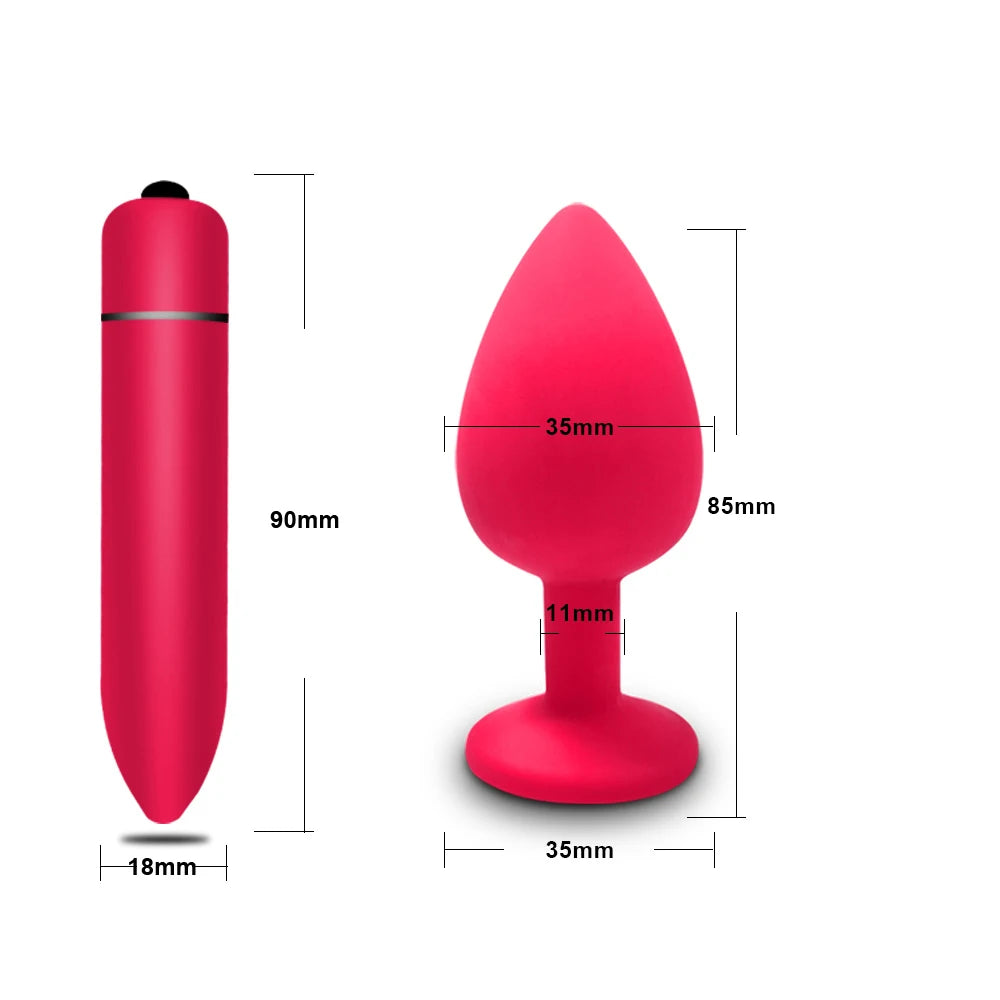 S/M/L Anal Plug Butt Vibrator Women/Men Soft Silicone Round Shaped Erotic Bullet Anal plug Bullet Gay Sex Toys for Adults