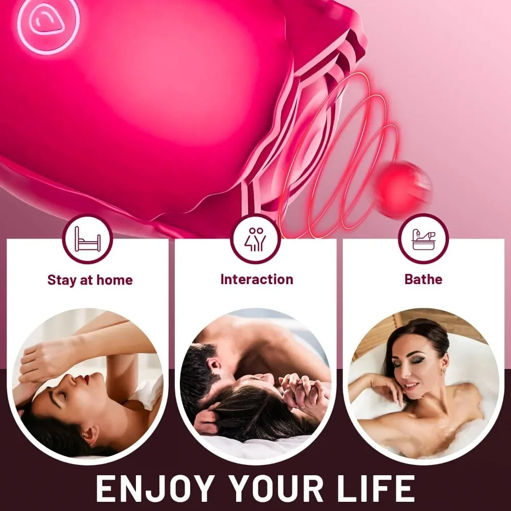 Powerful Sucking Rose Vibrator Toy for Women Vacuum Stimulator Oral Nipple Clit Sucker Female Sex Toys Goods for Female Adults