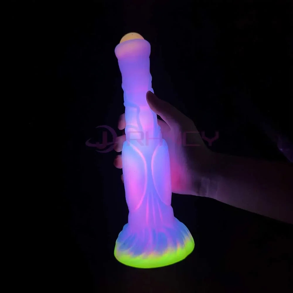 2024 Luminous Anal Plug Animals Dildos For Women Men Butt Plug With Suction Cup Silicone Anal Plug Beautiful Anal Sex Toys