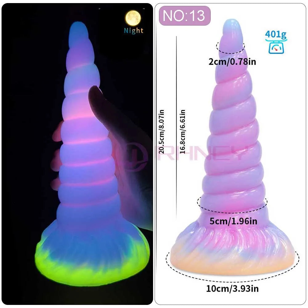 2024 Luminous Anal Plug Animals Dildos For Women Men Butt Plug With Suction Cup Silicone Anal Plug Beautiful Anal Sex Toys