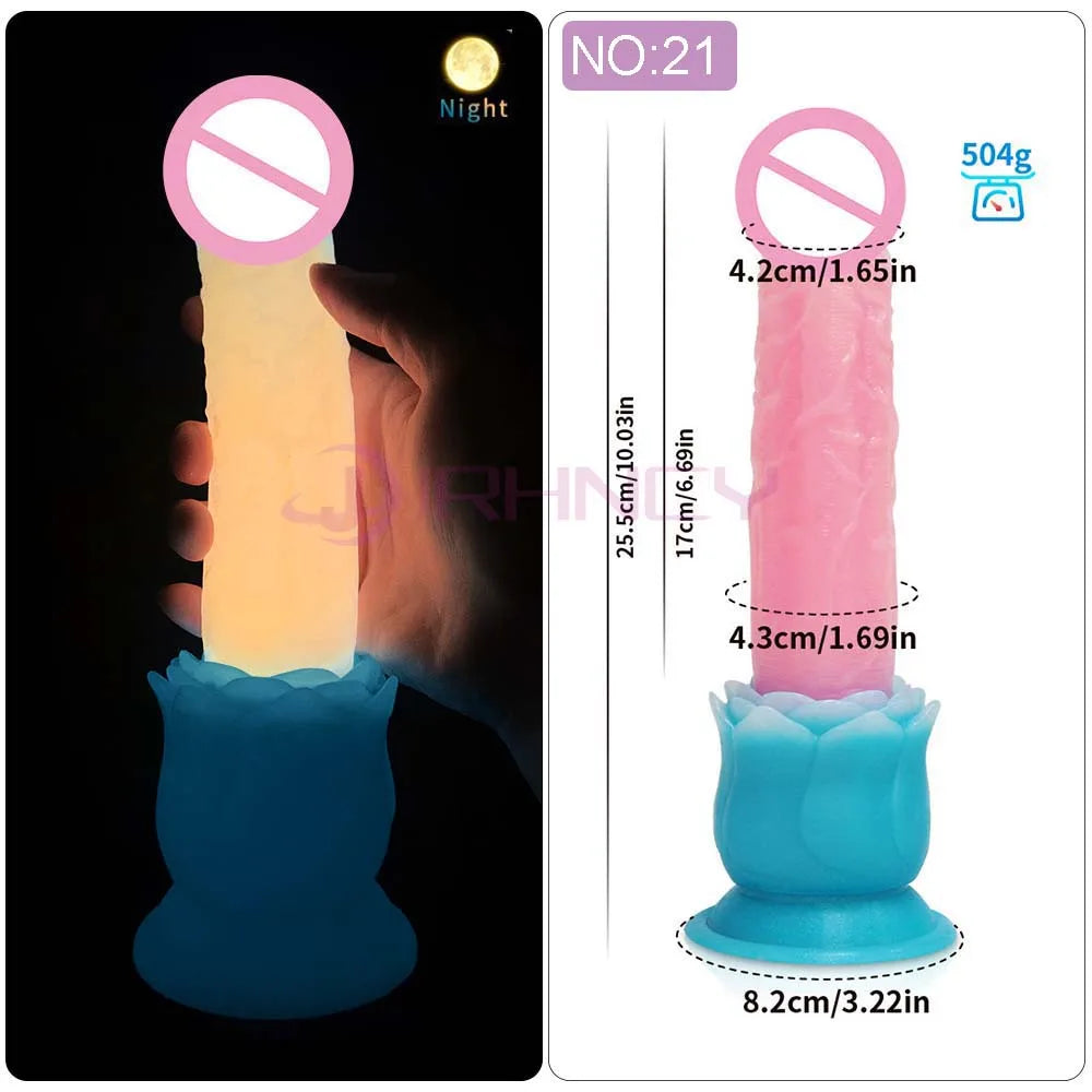 2024 Luminous Anal Plug Animals Dildos For Women Men Butt Plug With Suction Cup Silicone Anal Plug Beautiful Anal Sex Toys