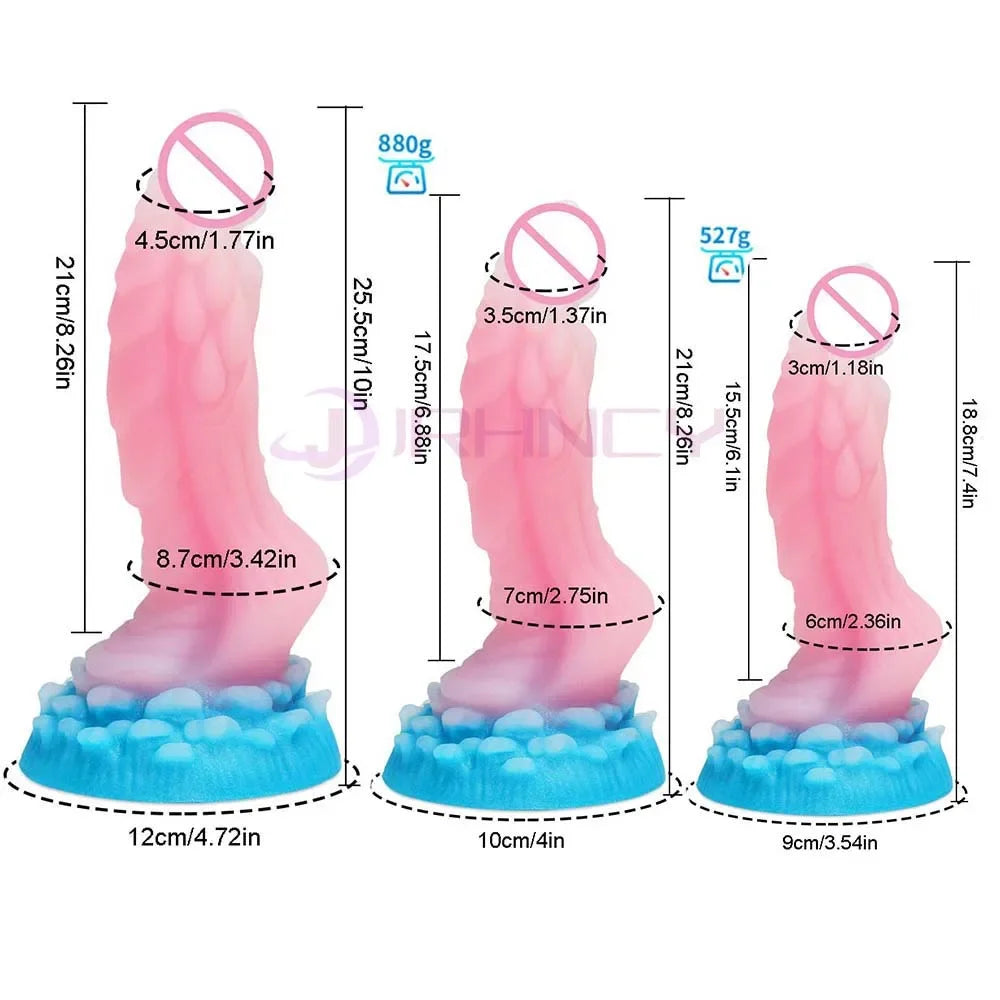 2024 Luminous Anal Plug Animals Dildos For Women Men Butt Plug With Suction Cup Silicone Anal Plug Beautiful Anal Sex Toys