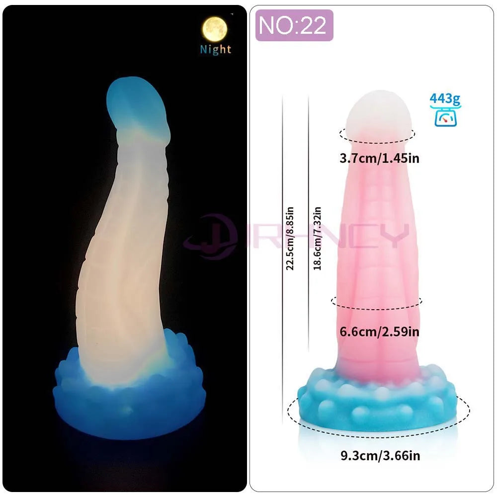 2024 Luminous Anal Plug Animals Dildos For Women Men Butt Plug With Suction Cup Silicone Anal Plug Beautiful Anal Sex Toys