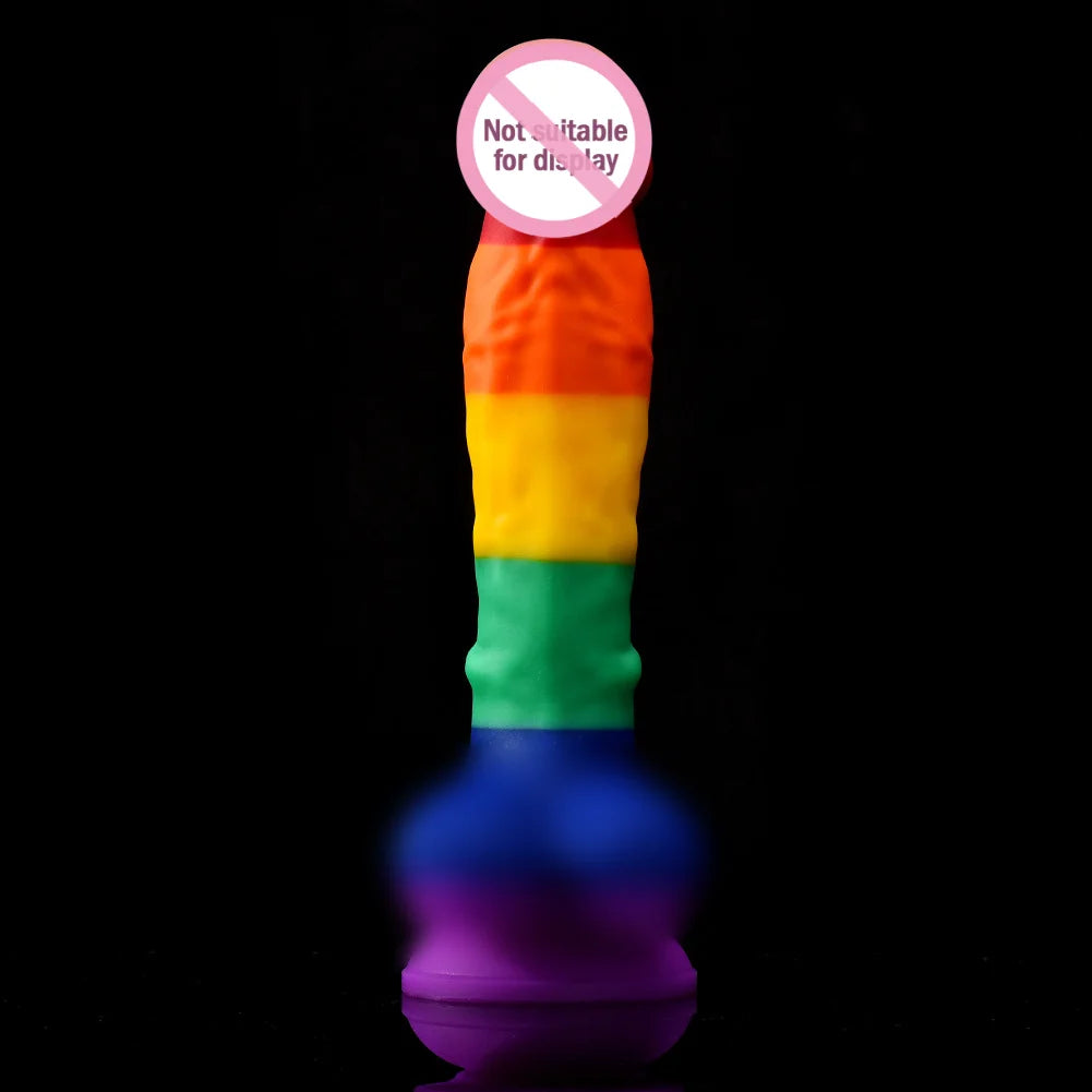 Colorful Simulation Dildo Liquid Silicone g-Spot Stimulation Penetration Anal Penis Dick Unisex Adult Sex Toy Masturbation Prop