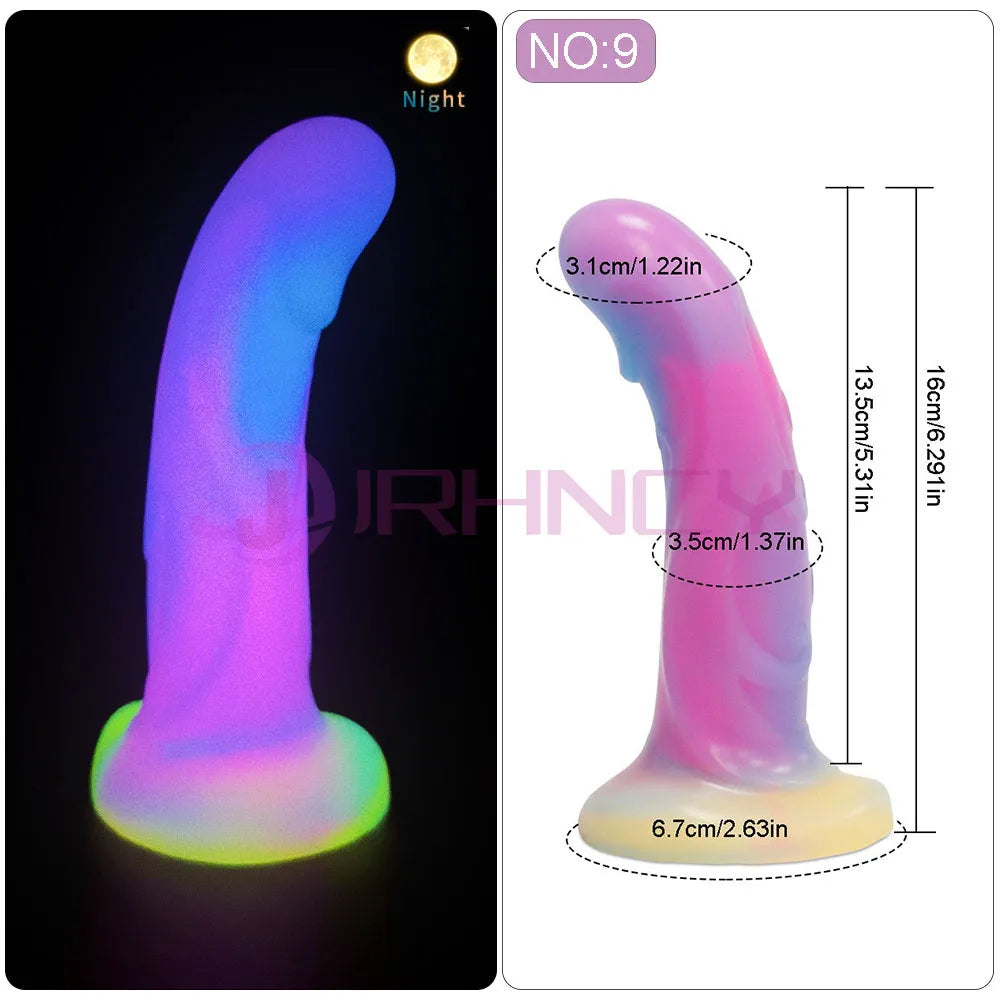 2024 Luminous Anal Plug Animals Dildos For Women Men Butt Plug With Suction Cup Silicone Anal Plug Beautiful Anal Sex Toys