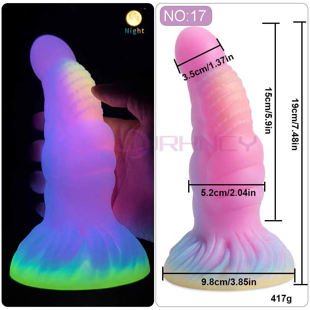 2024 Luminous Anal Plug Animals Dildos For Women Men Butt Plug With Suction Cup Silicone Anal Plug Beautiful Anal Sex Toys